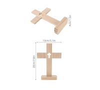 LOLIPPYY 5pcs Wooden Table Crosses for Christian Home and Church Decor Sturdy Pine Crucifix for Prayer Rooms Standing Religious Altar Crosses for Table and Cabinet Display
