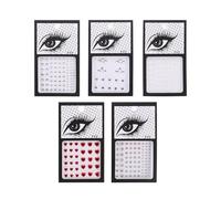 LOLIPPYY 5sheets Rhinestone Stickers Face Eyes Body Water Decals for Glitter Sequin Art Festival Party