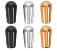 LOLIPPYY 6 Pcs Aluminum Toggle Switch Caps for Electric Guitar Pickup Way Metal Knob Tips with Silver Black Gold Colors Easy Installation Guitar Toggle Switch Accessories