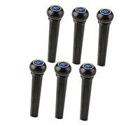 LOLIPPYY 6 Pieces Plastic Guitar Bridge Pins with Blue Cat Eye Dot Black Guitar String Pegs for Stringed Instruments
