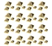 LOLIPPYY 600pcs Gold Metal Pyramid Studs Rivet Set for Clothing and Bags, Mini Claw in 1.2mm, 1.5mm, 2mm Sizes, Punk Rock DIY Decorative Accessories for Shoes and Leathercraft