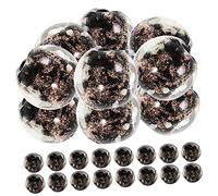 LOLIPPYY 60Pcs Luminous Glass Pearl Beads for Jewelry Making DIY Bracelets Necklaces Home Decor Smooth Surface Black Color for Easy Stringing