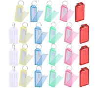 LOLIPPYY 60pcs Multi-Color Luggage Tags with Key Rings, Flip Cover Label Key Identifiers for Travel Suitcases, Baggage Trackers with Sturdy Tags for Office and School Use