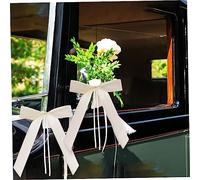 LOLIPPYY 60pcs Wedding Car Bows Ribbon Decorations for Door Handles and Rearview Mirrors Polyester Reusable Ribbon Bow Decors for Wedding Party Church Office and Decoration