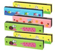 LOLIPPYY 6pcs Cartoon Harmonica for Beginners Safe Play Musical Instrument with Rich Sound Practice Mouth Organ for Adults