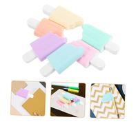 LOLIPPYY 6pcs Cartoon Mini Highlighter Pens Ice Cream Shape Fluorescent Marker for School Students Colorful Water-based Pigment Smooth Writing Stationery