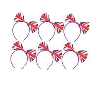 LOLIPPYY 6pcs England Flag Hair Band Union Jack Bow Headwear Uk Sports Fan Hair Accessories for Parties