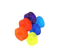 LOLIPPYY 6PCS Guitar Pedal Caps Footswitch Toppers Anti-slip Enlarged Surface Colorful Protection for Effect Pedals Yellow Red Purple Orange Dark Blue Light Blue