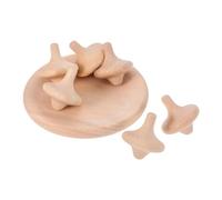 LOLIPPYY 6pcs Handmade Wooden Spinning Tops for DIY Montessori Craft for Indoor Play Skill and Logical Thinking Development