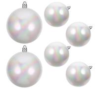 LOLIPPYY 6pcs Hanging Ball Decoration Decorations Ornaments Christmas Tree Baubles Large Iridescent Glitter Twinkling Balls Christmas Color Merry Bauble for Party DIY White