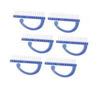 LOLIPPYY 6pcs Large Blue Nail Dust Brushes Fingernail Scrub Cleaning Tools for Home Manicure Nail Care