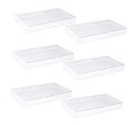 LOLIPPYY 6pcs Large Plastic Storage Boxes with Lids Tabletop Organizer for Home Office School Stackable Multifunctional Desk Storage Containers for Makeup and Accessories Wear-resistant