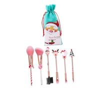 LOLIPPYY 6pcs Mini Makeup Tools Cartoon Makeup Brush Synthetic Girls Xmas for Eyeshadow Blushers for Cheeks
