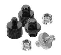 LOLIPPYY 6pcs Mini Mic Screw Thread Adapters Metal Microphone Mount Converter for Tripod Stand Desk Mount Compatible with Recording Equipment for Podcasting