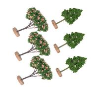 LOLIPPYY 6pcs Miniature Model Trees Plastic Bonsai for Train Diorama Landscape DIY Crafts Sturdy Micro Summer Scenery Supplies for Sandbox Cake Topper