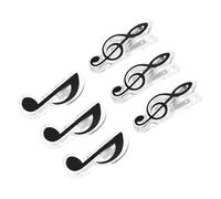 LOLIPPYY 6pcs Music Book Clips Creative Score Holders Treble Clef and Eighth Note Design Black Metal and Plastic for Musicians Composers Lectures and Recipes