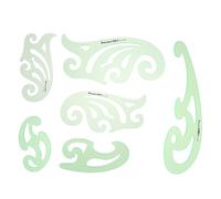 LOLIPPYY 6PCS Pet Geometric Drawing Templates Stencil Rulers for DIY Measuring and Architectural Design Durable Hollow Patterned Scales for Art School Office Use