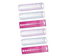 LOLIPPYY 6Pcs Plastic Knitting Ruler Set 16Cm Multi-Function Needle Gauge Purple, Blue, Pink for Professional Sewing and Craft Measuring Tools