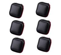 LOLIPPYY 6pcs Portable Earphone Storage Bags Zipper, Waterproof Data Cable Organizer Case for Chargers and Usb, Compact Electronic Accessories Storage for Travel and Daily Use, Black