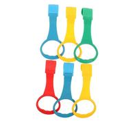 LOLIPPYY 6pcs Pull Up Rings for Playpen Colorful Stand Up Handles for Walking Exercises Easy Attach Safety Guardrail Stabilizer Soft Enclosure Grip