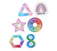 LOLIPPYY 6pcs Sensory Calm Stickers for Uneasy People Textured Peva Adhesive Back Stickers with Rainbow Geometric Diamond Patterns Stress Relief DIY Decor for Desk Phone Case