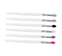 LOLIPPYY 6pcs Silicone Eye Shadow Brush Kit Big Sequined Cosmetic Eyeshadow Makeup Brush Set for Women Eye Shadow Application Tool Mixed Colors for Daily Makeup