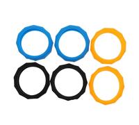 LOLIPPYY 6pcs Silicone Microphone Rings Anti Roller Skidproof Circles for Handheld Mic Black Orange Microphone Accessory for Ktv and Recording