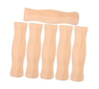 LOLIPPYY 6pcs Wooden Bucket Handle Replacement No Hole Ergonomic Smooth Grip for Kitchen Garden Buckets DIY Painting Wood Grain Durable Non Slip Handles