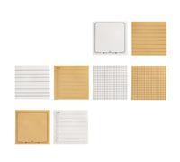 LOLIPPYY 8pcs Adhesive Memo Pads 80 Sheets Each White Kraft Paper with Grid, Lines, Lists, Floral Frames Reusable Note Papers for School Office Organization and Reminder