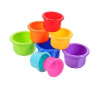 LOLIPPYY 8pcs Bunny Food Storage Stacking Cups for Rabbits Plastic Nesting Cups for Pet Treat Hiding and Foraging Smooth Surface Washable Rabbit Enrichment Plaything