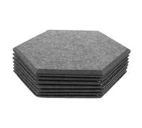 LOLIPPYY 8pcs Hexagonal Felt Sound Absorbing Panels Acoustic Wall Tiles Noise Reducing Soundproofing for Home Office Studio Easy to Install Modern Grey Design