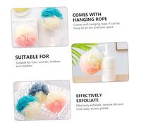 LOLIPPYY 8pcs Large Soft Colorful Bath Balls Gentle Mesh Shower Poufs for Women and Men Skin-Friendly Back Scrubbing Bath Puff Sponges for Exfoliating and Rich Foaming in Bathroom Use