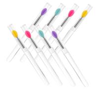 LOLIPPYY 8pcs Multi-color Silicone Lip Brushes with Dustproof Lids Portable Reusable Lipstick Applicators for Precise Makeup Application Easy to Carry for Daily Use and Gift Giving