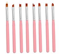 LOLIPPYY 8pcs Nail Art Brush Set Nylon Manicure Pens for DIY Gel Polish Design at Home Salon for French Tips Stripes Waves Bowknot Patterns