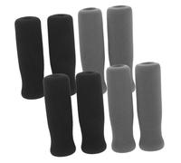 LOLIPPYY 8pcs Non-Slip Sponge Foam Cane Handle Grips with Central Hole Ergonomic Crutch Grip Covers for Walker and Hiking Stick Comfortable Hand Cushion Pads in Black and Gray for Seniors