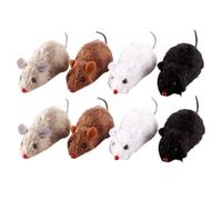 LOLIPPYY 8pcs Plush Clockwork Mouse for Cats Wind-up Rat Models Realistic Soft Pet for Cat Focus Training and Interactive Play Random Colors Random Color