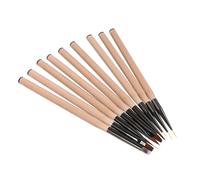 LOLIPPYY 9pcs Japanese Style Amber Nail Art Brush Set Fine Liner Pens for Fingernail Polish Nail Drawing and Gradient Design for Women’s Manicure at Home