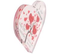 LOLIPPYY Acrylic Heart Ornament for Wedding Anniversary Decor, 1st Year Anniversary Keepsake Gift for Couples, Heart-shaped Acrylic Tabletop Decoration for Valentine’s Day