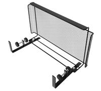 LOLIPPYY Adjustable Large Under Desk Storage Basket Organizer for Office Files and Documents Multi-functional Mesh Rack for Pens Smartphones Notebooks Black Hanging Shelf for Workspace