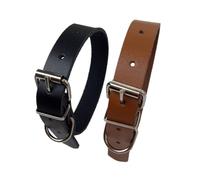 LOLIPPYY Adjustable Luxury Cow Leather Puppy Collar for Small Medium Dogs Wear-resistant Plain Brown Pet Dog Collar with Fine Workmanship and Comfortable Fit