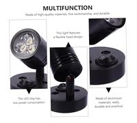 LOLIPPYY Aluminum LED Wall Lamp Adjustable Lighting Direction Yacht Rv Suction Ceiling Light Black Warm White for Indoor Outdoor Use