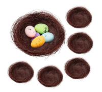 LOLIPPYY Artificial Bird Nest Decorations 20pcs Brown Rattan Fake Bird Nests for Cold Dish Presentation Balcony Ornaments and Photo Props Suitable for Birdcages and Home Décor