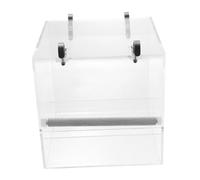 LOLIPPYY Automatic Large Acrylic Parrot Feeder Bowl for Cage Hanging Birds Food Water Dish Easy Clean Plastic Feeding Accessory for Small Birds