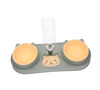 LOLIPPYY Automatic Pet Feeder with Dual Bowls Break Food and Water Dispenser for Dogs and Cats Bite Resistant High Grade Material Non Spill Design and Easy to Clean Random Style Green
