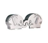 LOLIPPYY Baby Keepsake Box Elephant Shape My First Curl and Tooth Holder Metal Small Silver Newborn Memory Storage for Infant Hair and Teeth