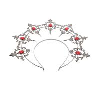 LOLIPPYY Baroque Goddess Crown Headband Rhinestone Hairband for Women Bridal Party Cosplay Vintage Princess Headwear Elegant Sun Circle Hair Accessories