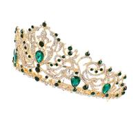 LOLIPPYY Baroque Queen Crown Bridal Wedding Hair Accessory with Dazzling Rhinestones Crystal Metal Tiaras for Women Vintage Royal Style Headband for Birthday Prom Pageant Halloween Party