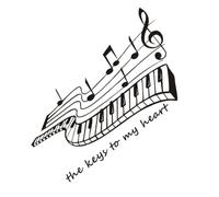 LOLIPPYY Black and White Piano Keys Wall Sticker Self-Adhesive PVC Decals for Music Home School Decor Easy to Apply Music Note Wall Art for Classroom and Living Space