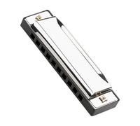 LOLIPPYY Blues Harmonica 10-hole Key of C Silver for Beginners and Adults Educational Boys and Girls Musical Instrument Mouth Organ for Learning and Practice