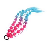 LOLIPPYY Braided Bubble Hair Extensions Rainbow Ponytail Long Lightweight Seamless Hair Bands Kids Girls Temporary Braiding Accessories for Party and